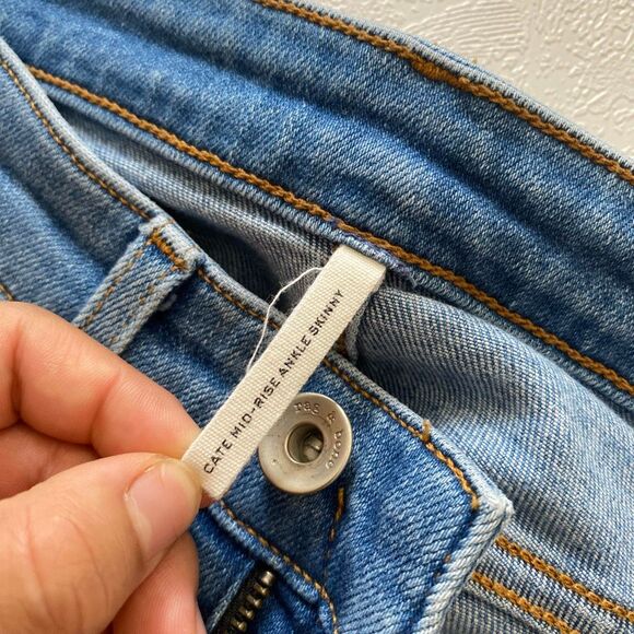 rag & bone Cate Mid Rise Ankle Skinny Jeans – Women’s 24 Palmer Blue Raw Hem - Picture 7 of 12